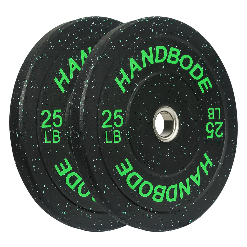 HANDBODE 2-Inch High-Bounce Bumper Plates, Olympic Weight Set, 10-650 lb