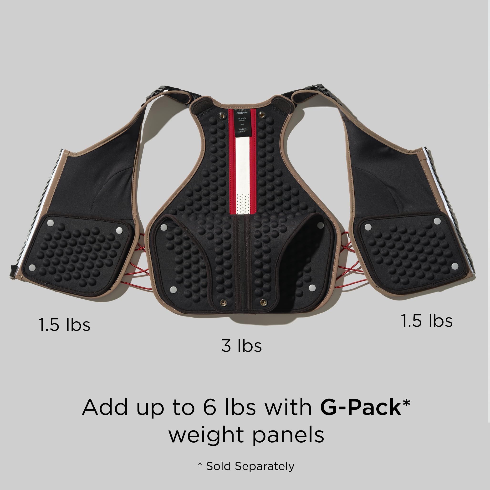 OMORPHO Women’s G-Vest Icon, 6 lb (up to 12 lb with optional G-Pack, sold separately), low-profile, fully adjustable comfort fit for hiking, walking, running, and training.