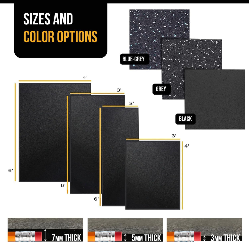 Rubber King Recycled Rubber Exercise Mat for Home Gym Floors