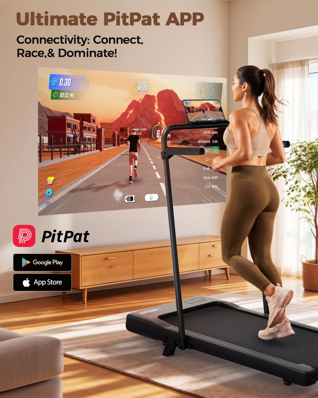 Superun Walking Pad with 6% Incline, 2.5HP Treadmill, 0.6-3.8 MPH, 300 lbs