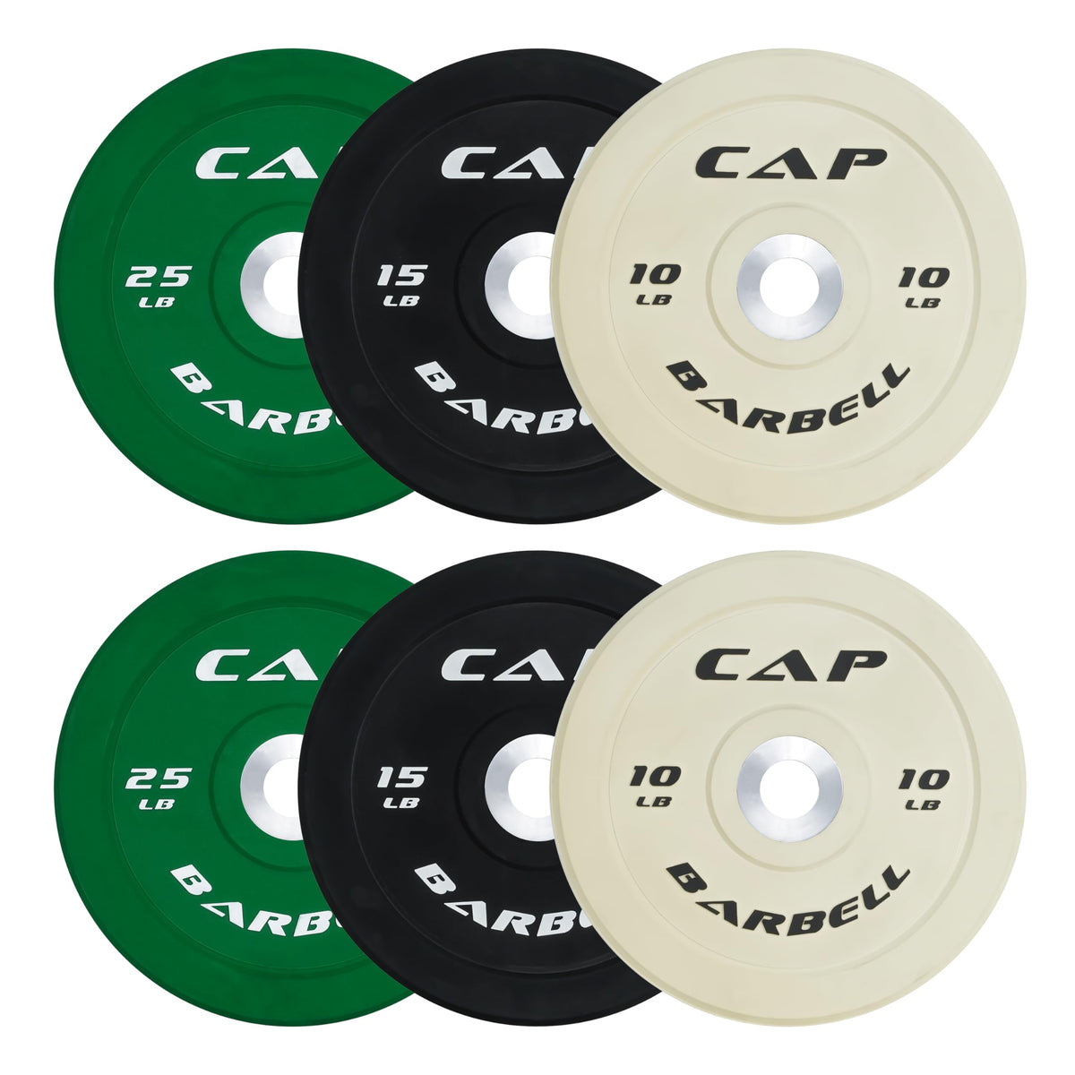 CAP Olympic Bumper Plate Weight Set 100–370 lb
