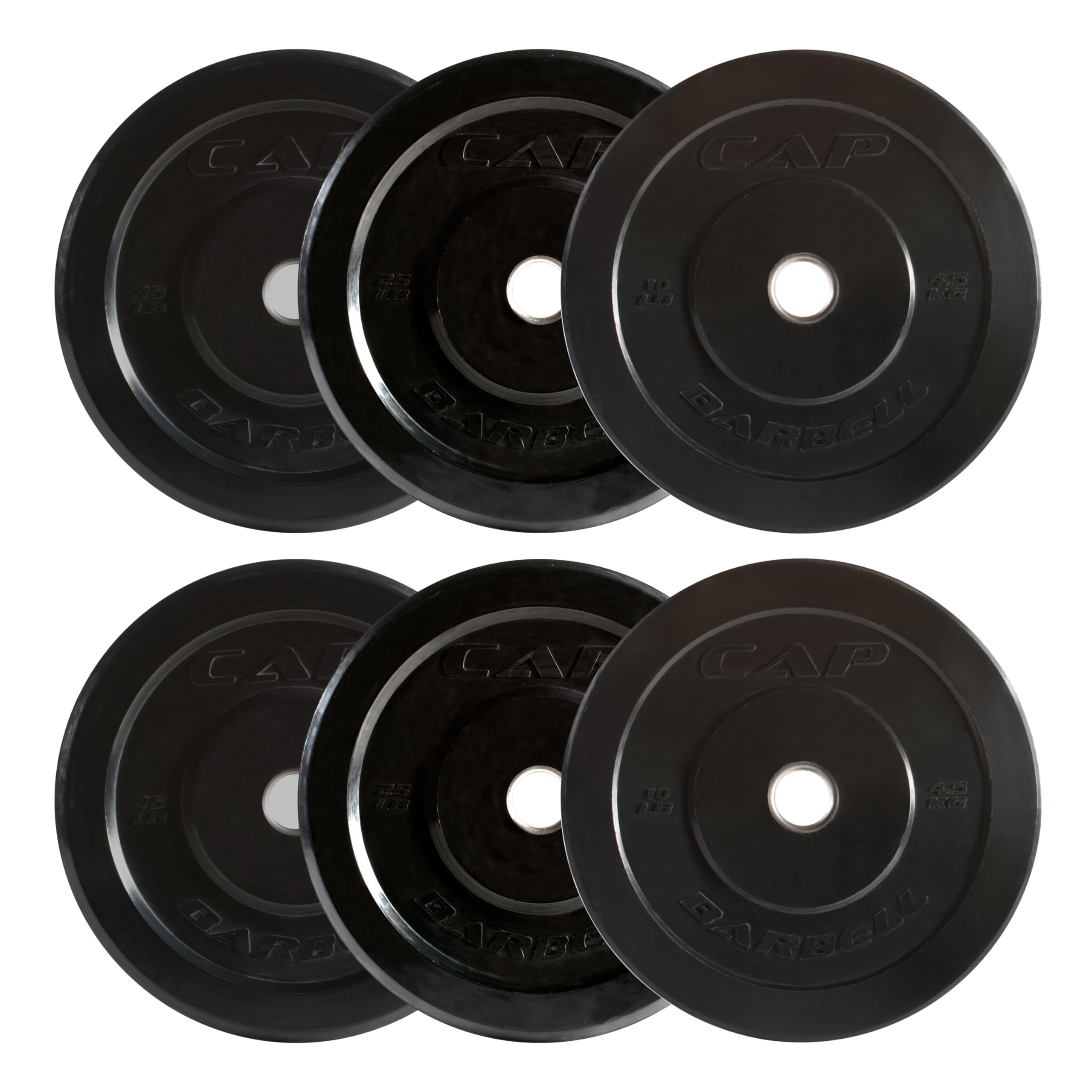 CAP Olympic Bumper Plate Weight Set 100–370 lb