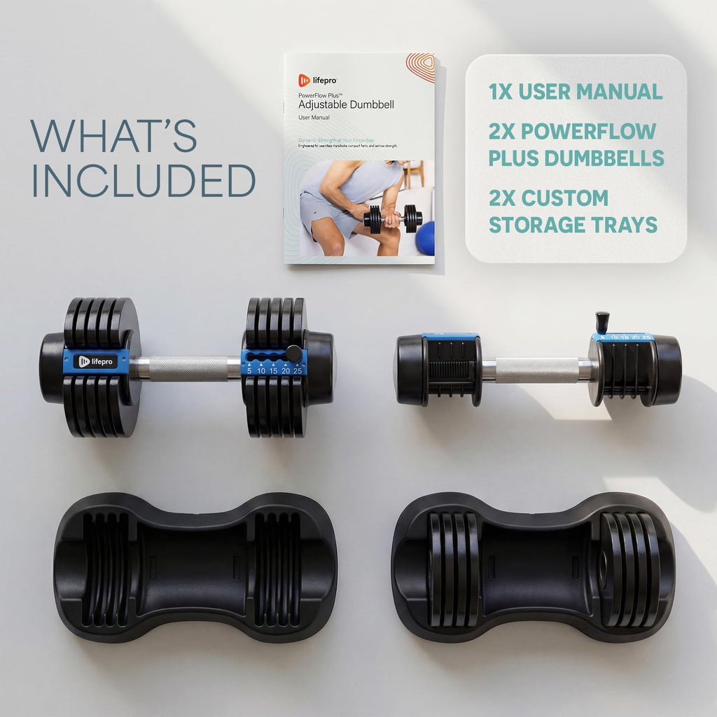 Lifepro Adjustable Dumbbells & Weights for Home Gym, Quick-Adjust