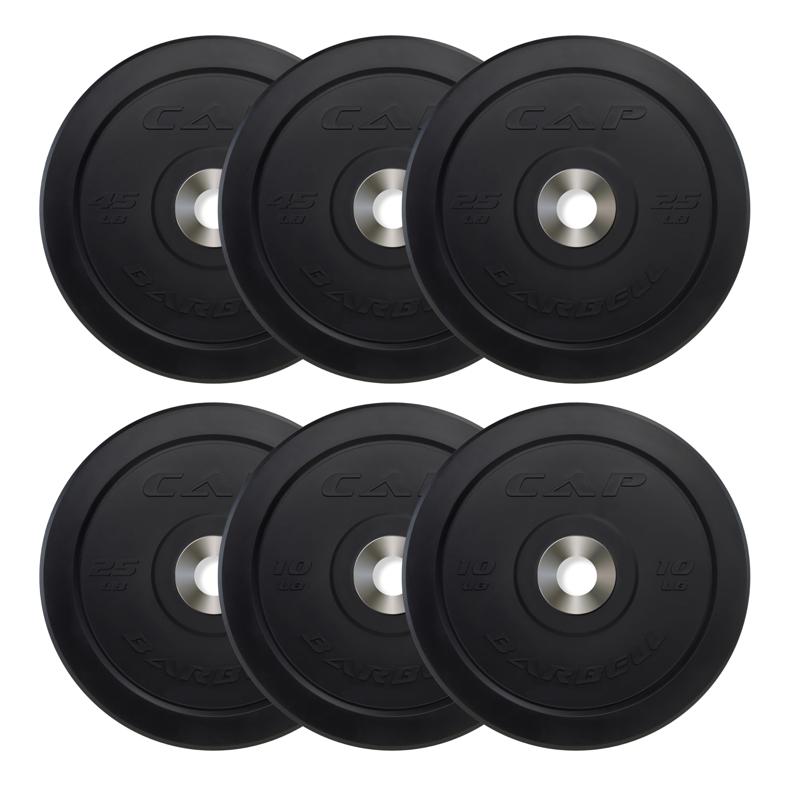CAP Olympic Bumper Plate Weight Set 100–370 lb