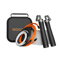 Mogold Weighted Jump Rope for Men Women -Interchangeable 1/5lb 1/4lb 1/2lb Heavy jump ropes - 360 Degree Spin - Length Adjustable,Ergonomics Leather Grip Skipping Rope for Fitness Weight Loss & More