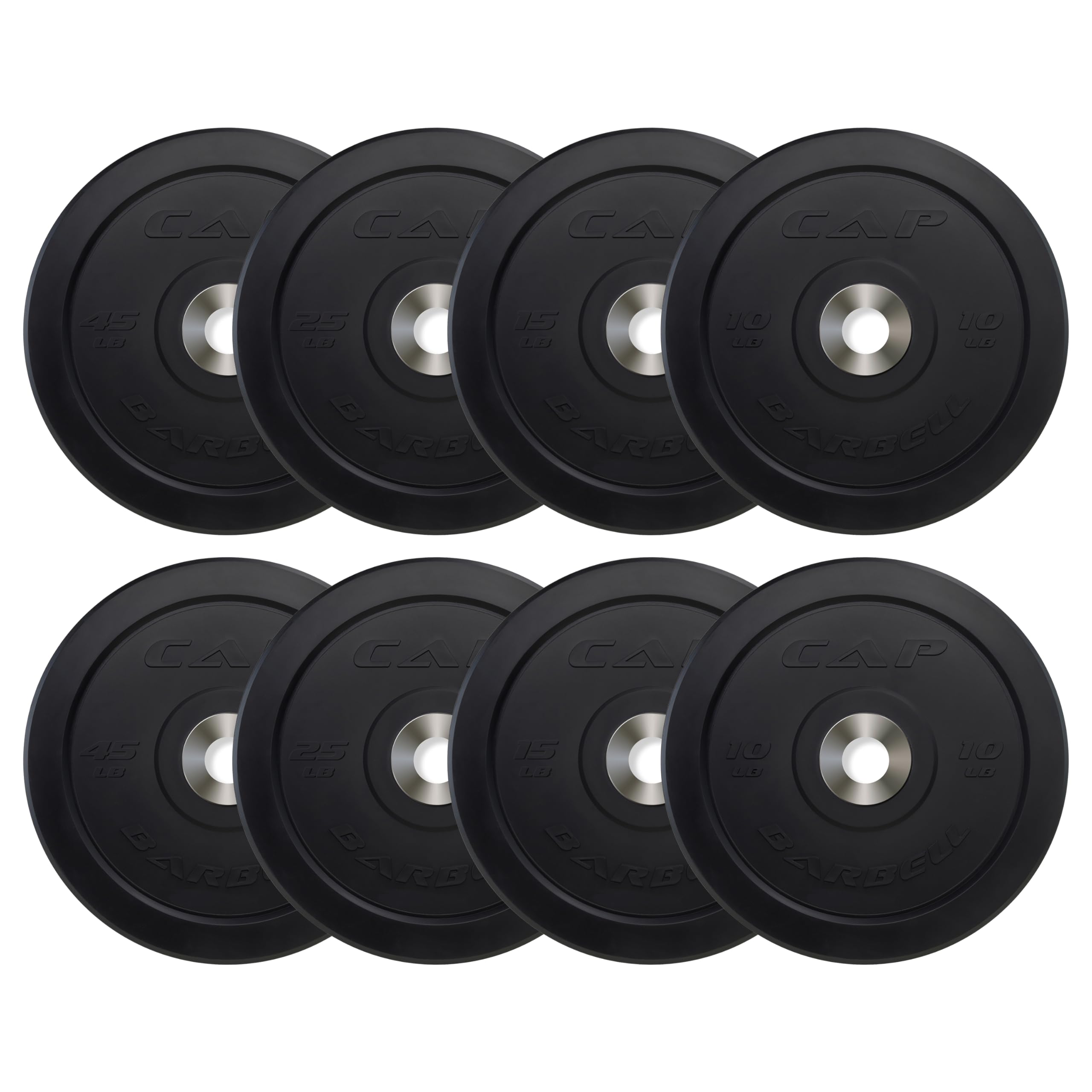 CAP Olympic Bumper Plate Weight Set 100–370 lb