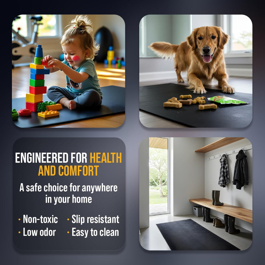 Rubber King Recycled Rubber Exercise Mat for Home Gym Floors