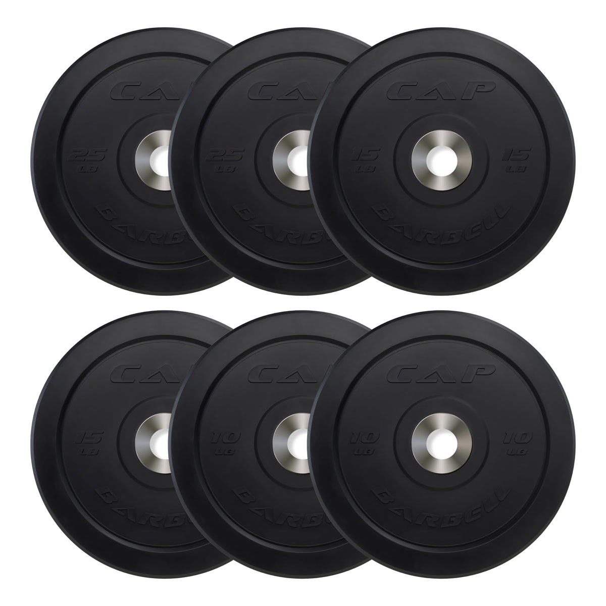 CAP Olympic Bumper Plate Weight Set 100–370 lb