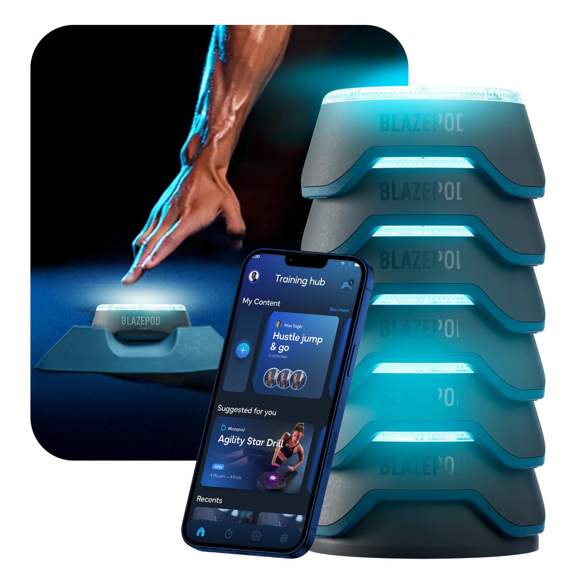 BlazePod 4-Pod Reaction Training Kit for Speed & Agility