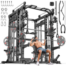 Multi-Function Smith Machine Power Cage with Cable Crossover