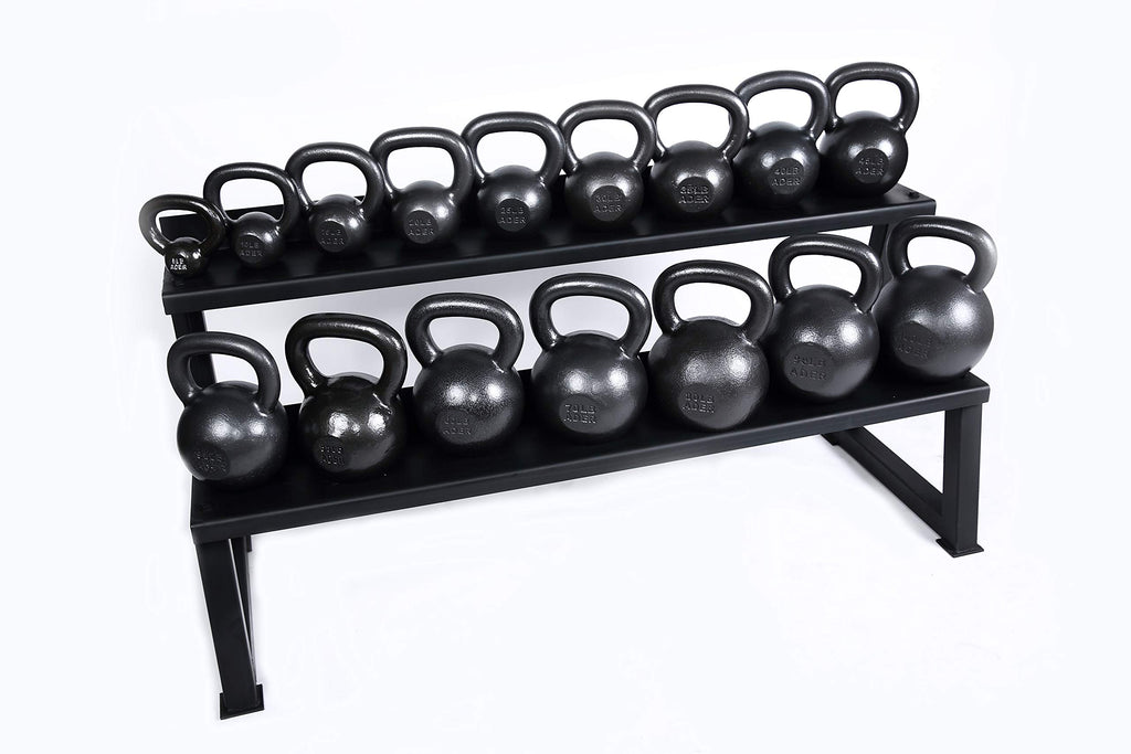 Ader Sporting Goods Premier Kettlebell Set with Kettlebell Rack and Dvd (5,10,15,20,25,30,35,40,45,50, 60Lb)