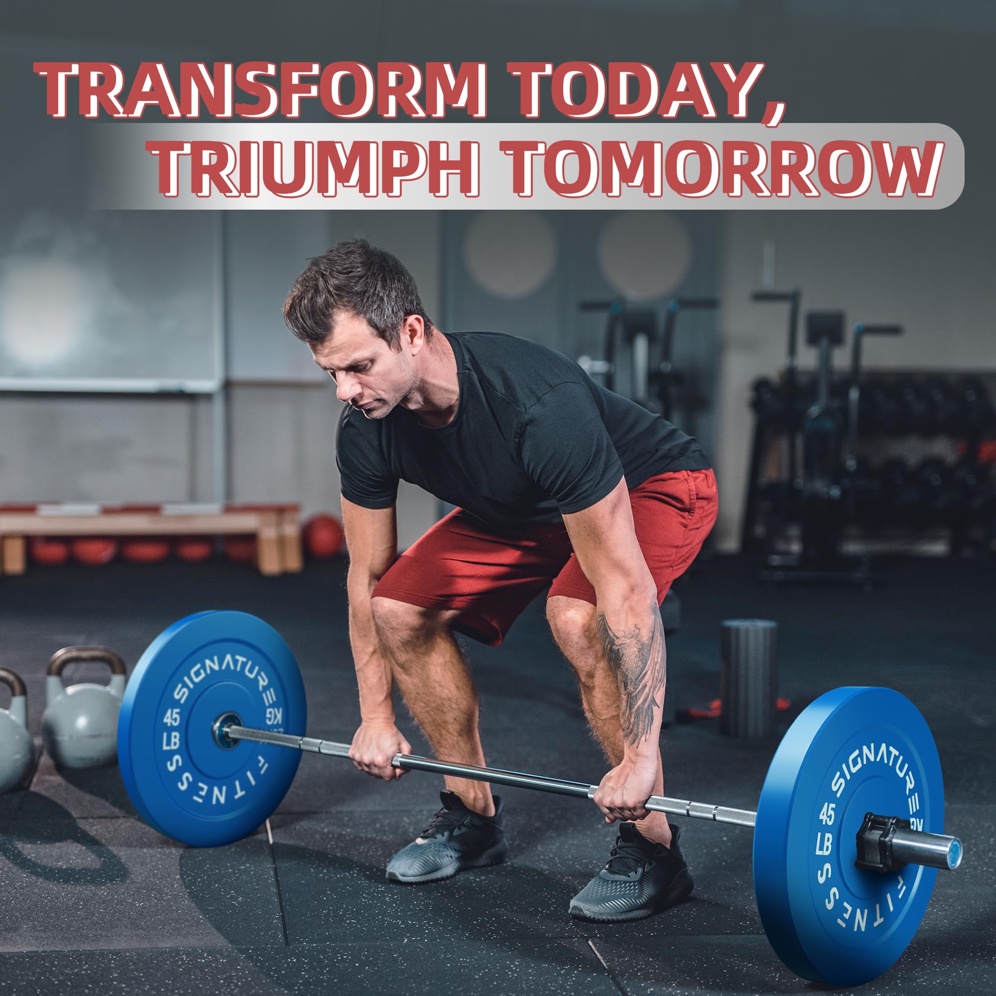 Fitvids 2-Inch Olympic Rubber Weight Plates Sets, Bumper Plates Set Barbell for Strength Training, 160-370 Lbs Multiple Options