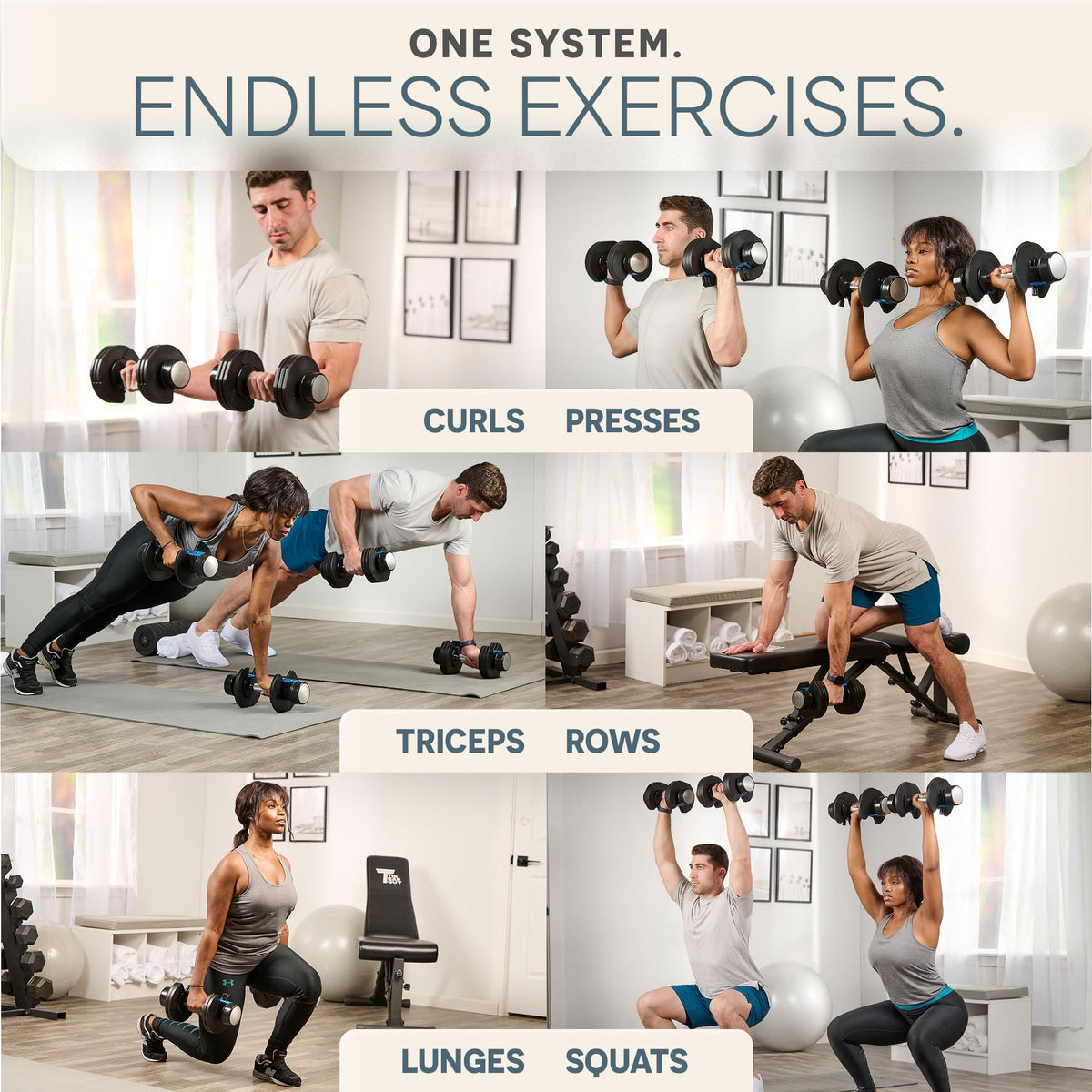 Lifepro Adjustable Dumbbells & Weights for Home Gym, Quick-Adjust