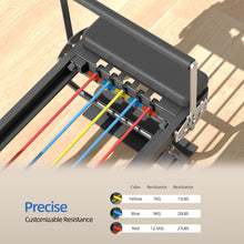 Foldable Pilates Reformer with Adjustable Resistance Bands