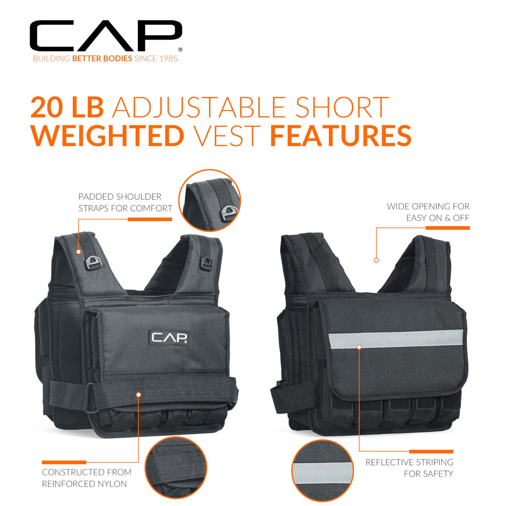CAP Adjustable Weighted Vest 20–150 lbs for Strength Training, Running & Workouts, Weight Vest for Men & Women, Fitness Training Vest
