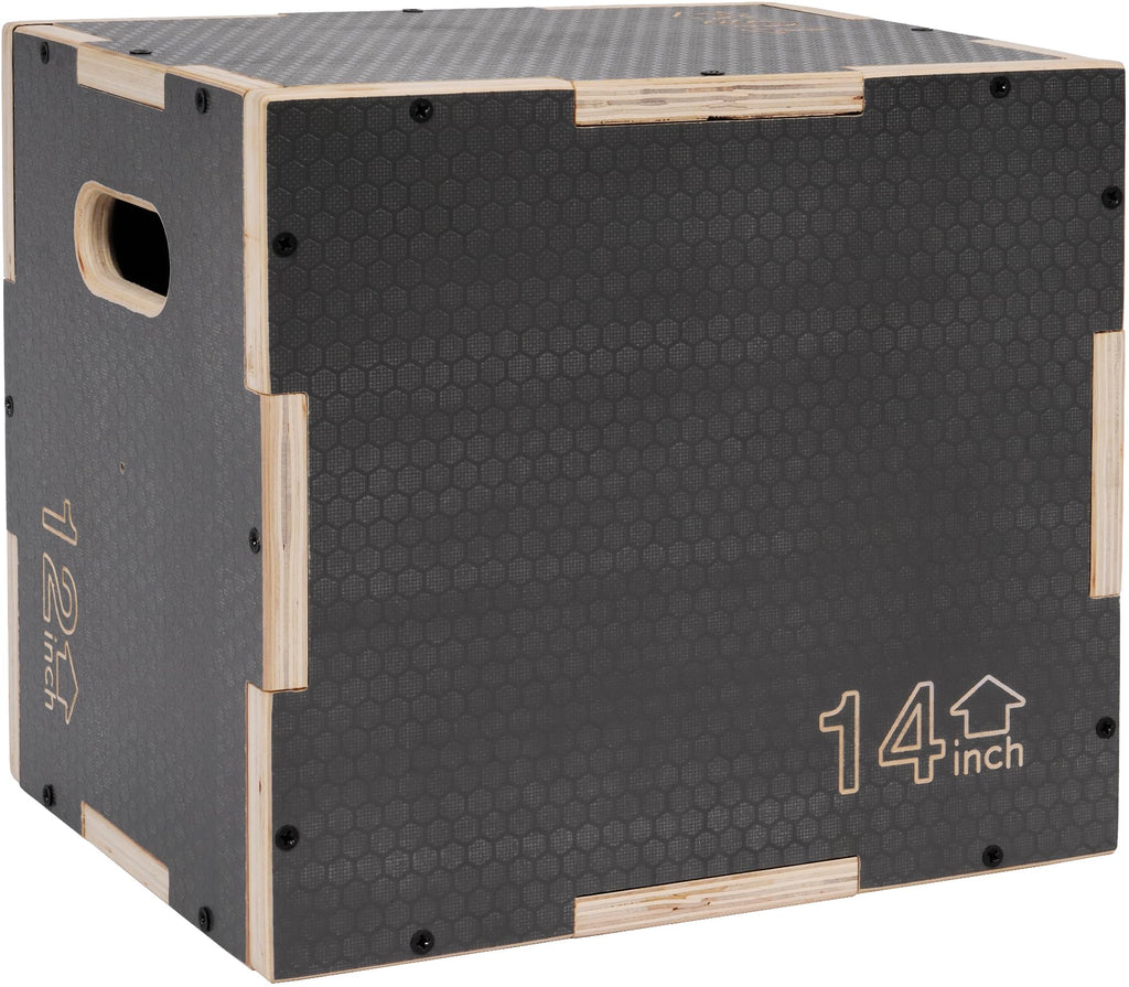 Signature Fitness Non-Slip Wooden Plyo Box Jump Exercise Platform, Plyometric Workout Equipment for Home Gym, Training Step Box, Multiple Sizes