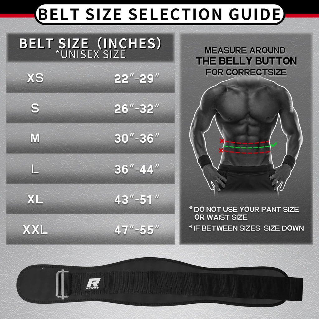 RitFit 6-Inch Weight Lifting Belt for Squats & Deadlifts