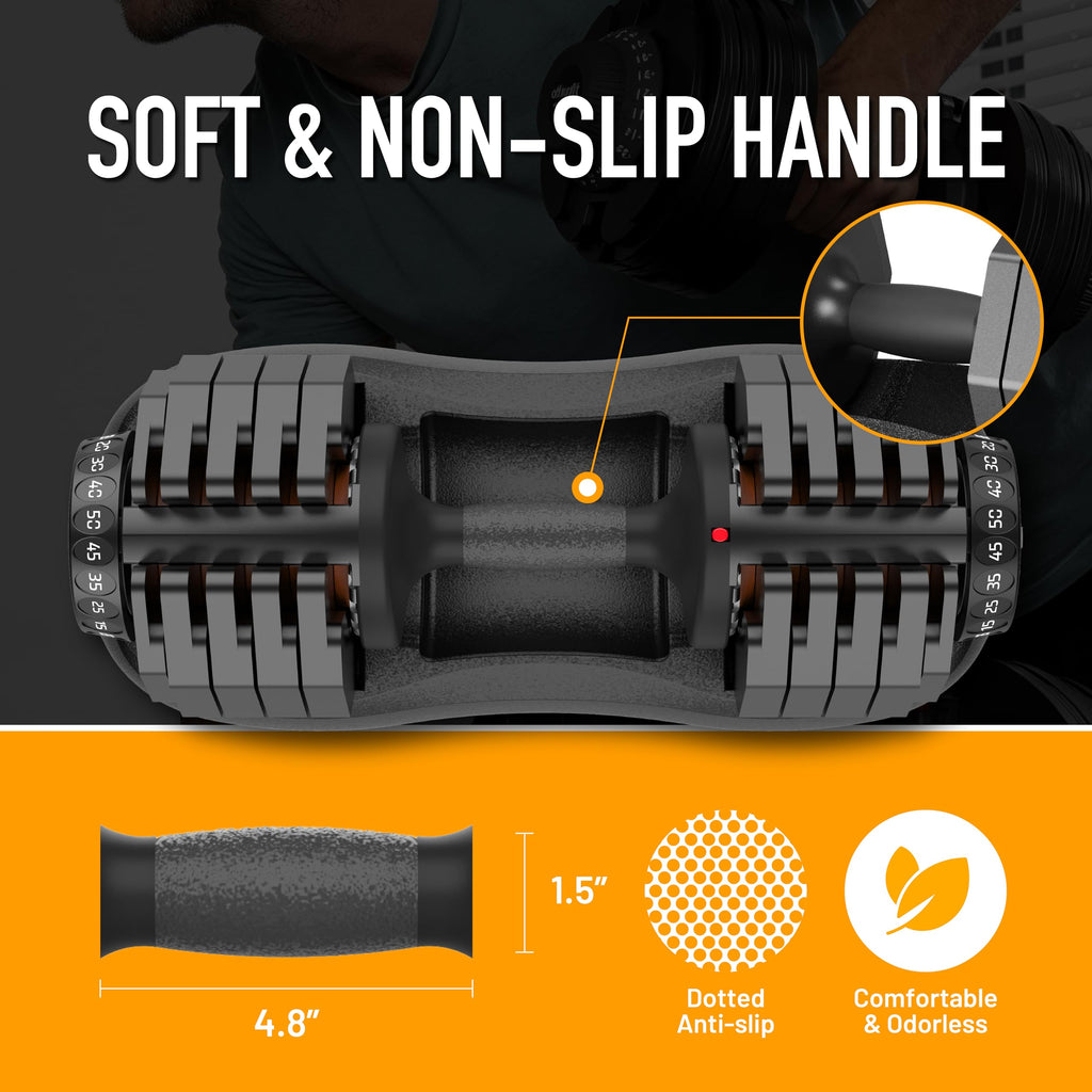 ATIVAFIT Adjustable Dumbbells Set, 5–88LB Quick Adjust Free Weights with Double Safety Lock & Anti-Slip Steel Handle, Space Saving Home Gym Equipment for Full Body Strength Training