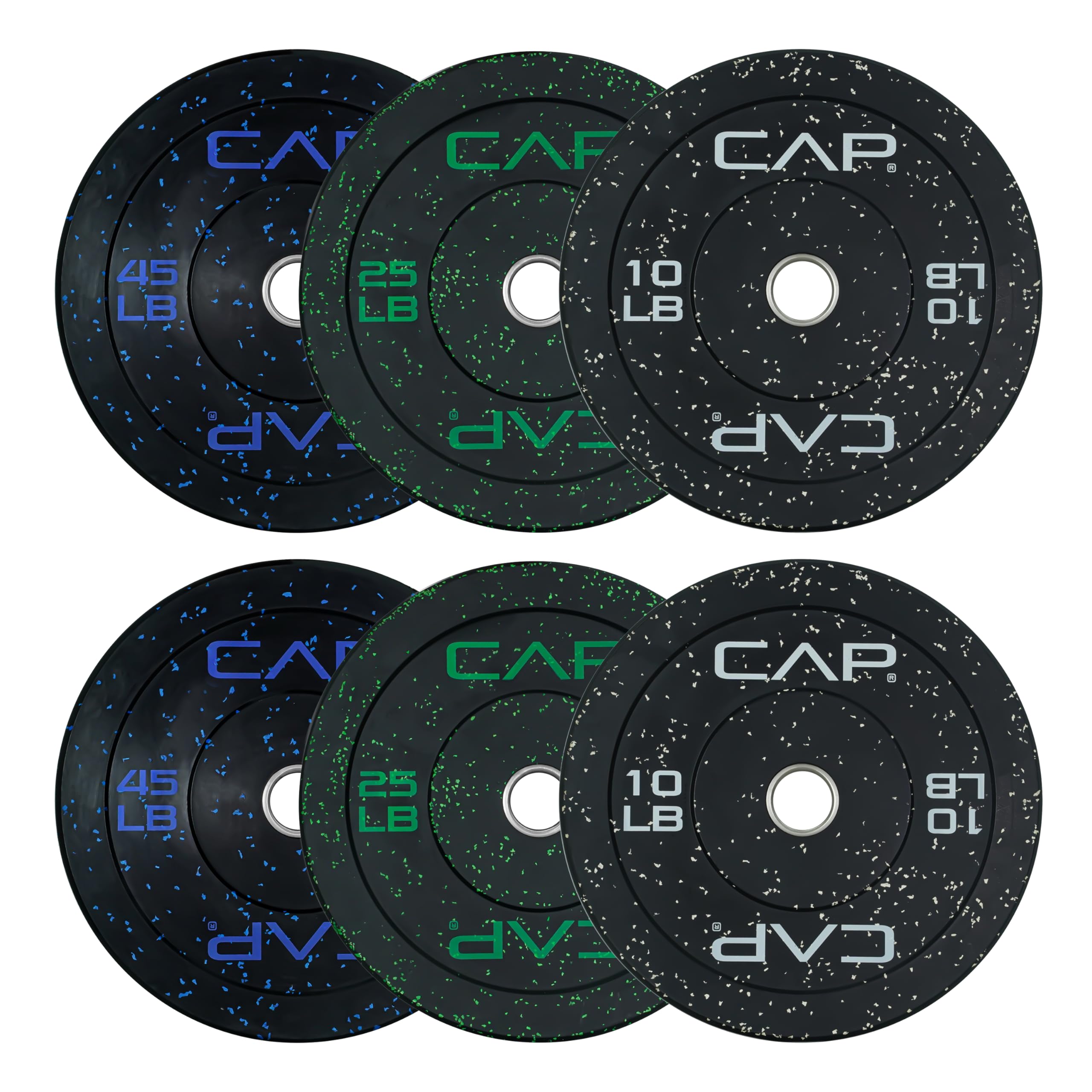 CAP Olympic Bumper Plate Weight Set 100–370 lb