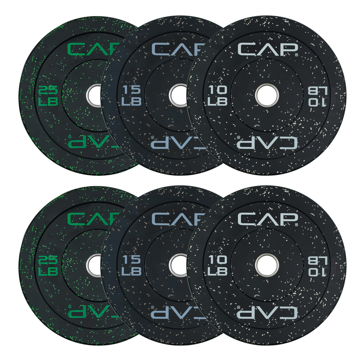 CAP Olympic Bumper Plate Weight Set 100–370 lb