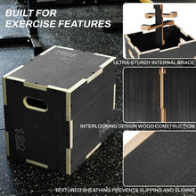 Signature Fitness Non-Slip Wooden Plyo Box for Jump Training