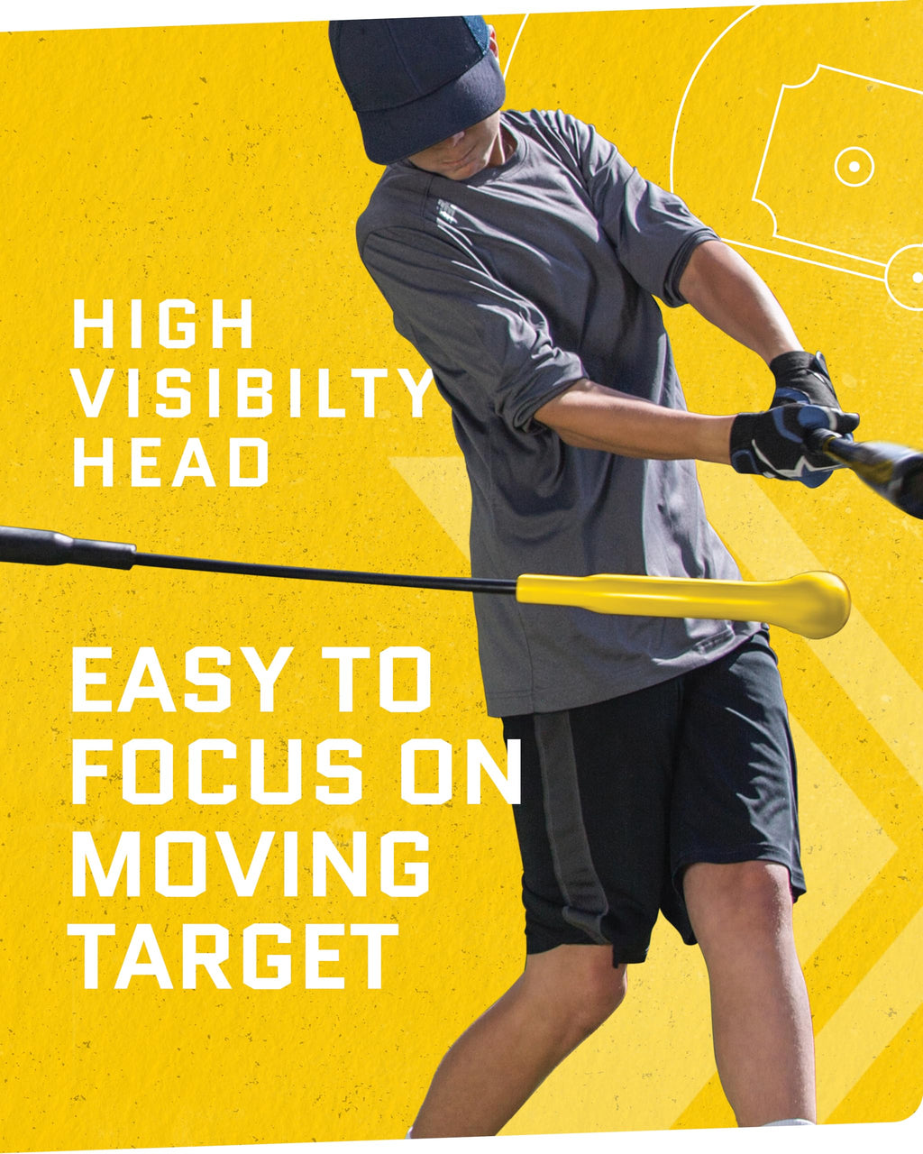 SKLZ Hurricane Baseball and Softball Swing Trainer, Adjustable Power Band System with Anti-Dent Ball Head, Height 23 to 38 Inches, Solo Hitting Practice for Youth Ages 14 and Under