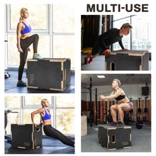 Signature Fitness Non-Slip Wooden Plyo Box for Jump Training