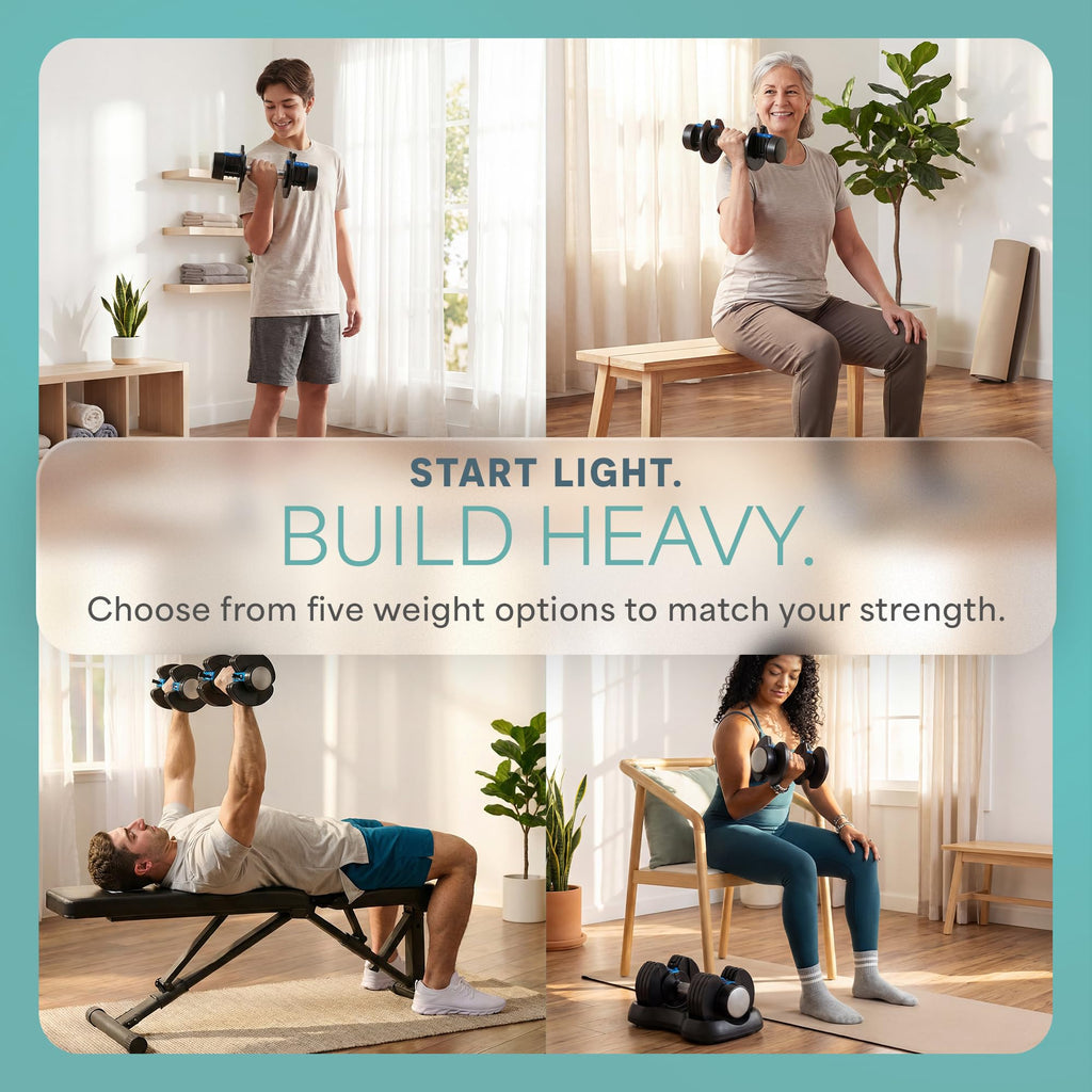Lifepro Adjustable Dumbbells & Weights for Home Gym, Quick-Adjust