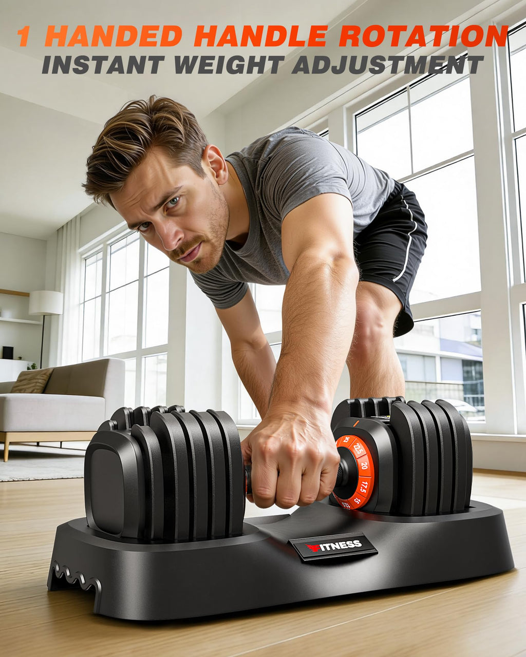 Rendpas Adjustable Dumbbell Set for Home Gym Strength Training