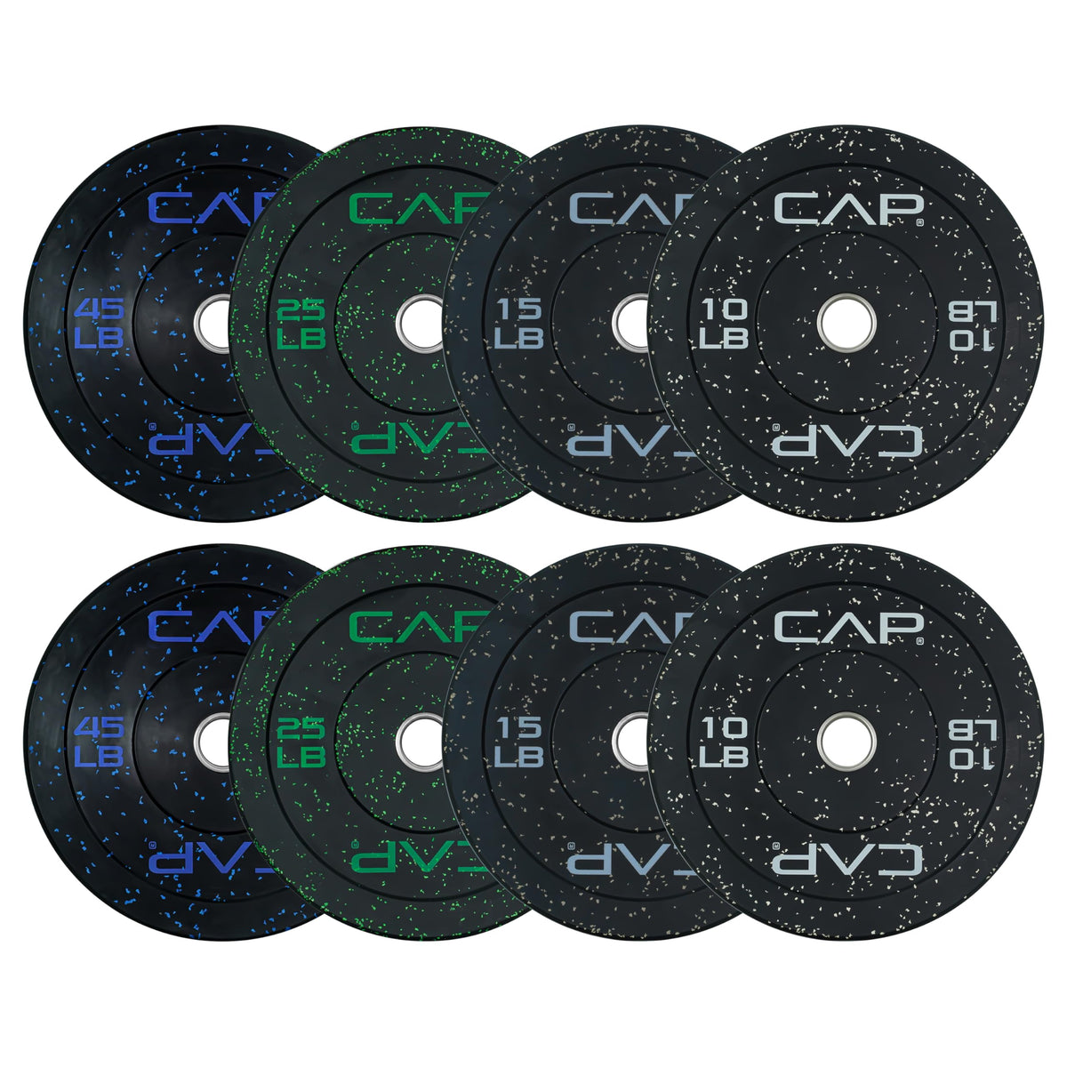 CAP Olympic Bumper Plate Weight Set 100–370 lb
