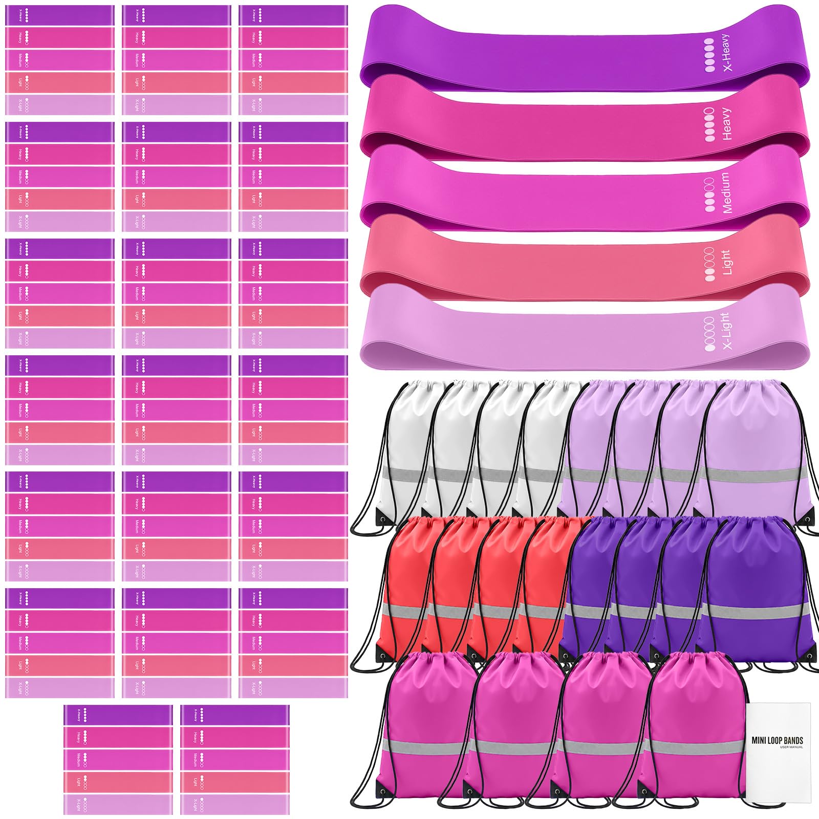 Sratte 120-Piece Resistance Loop Bands Bulk Workout Set