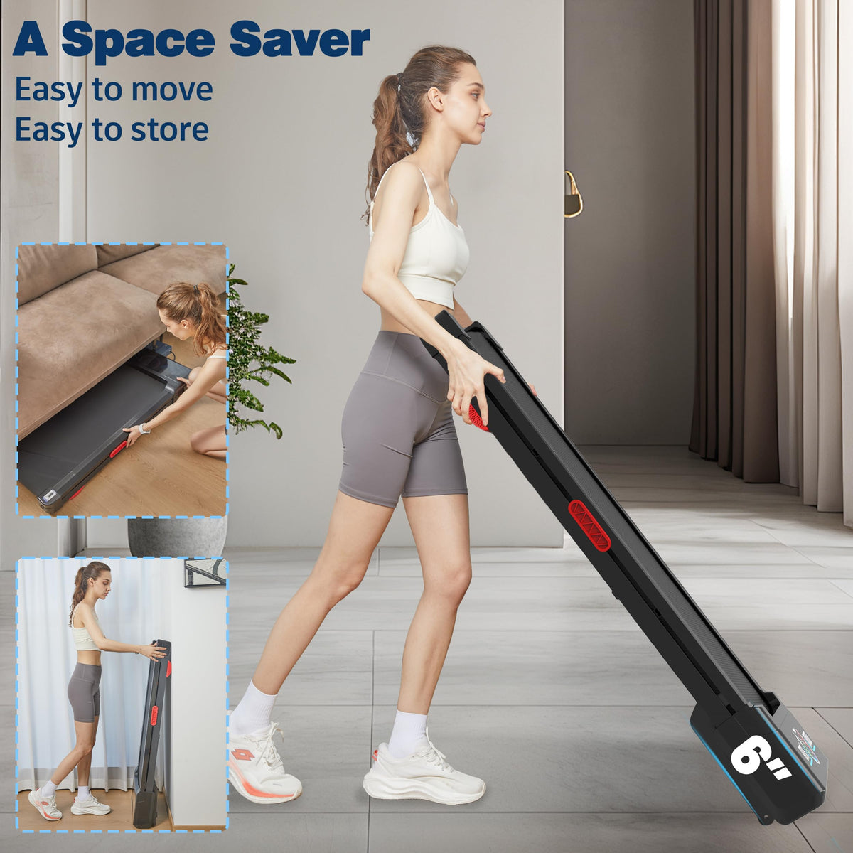 Walking Pad Treadmill 12% Auto Incline, Under Desk Treadmill