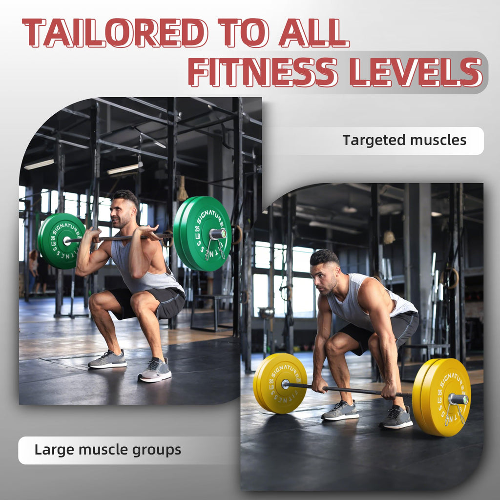 Fitvids 2-Inch Olympic Rubber Weight Plates Sets, Bumper Plates Set Barbell for Strength Training, 160-370 Lbs Multiple Options