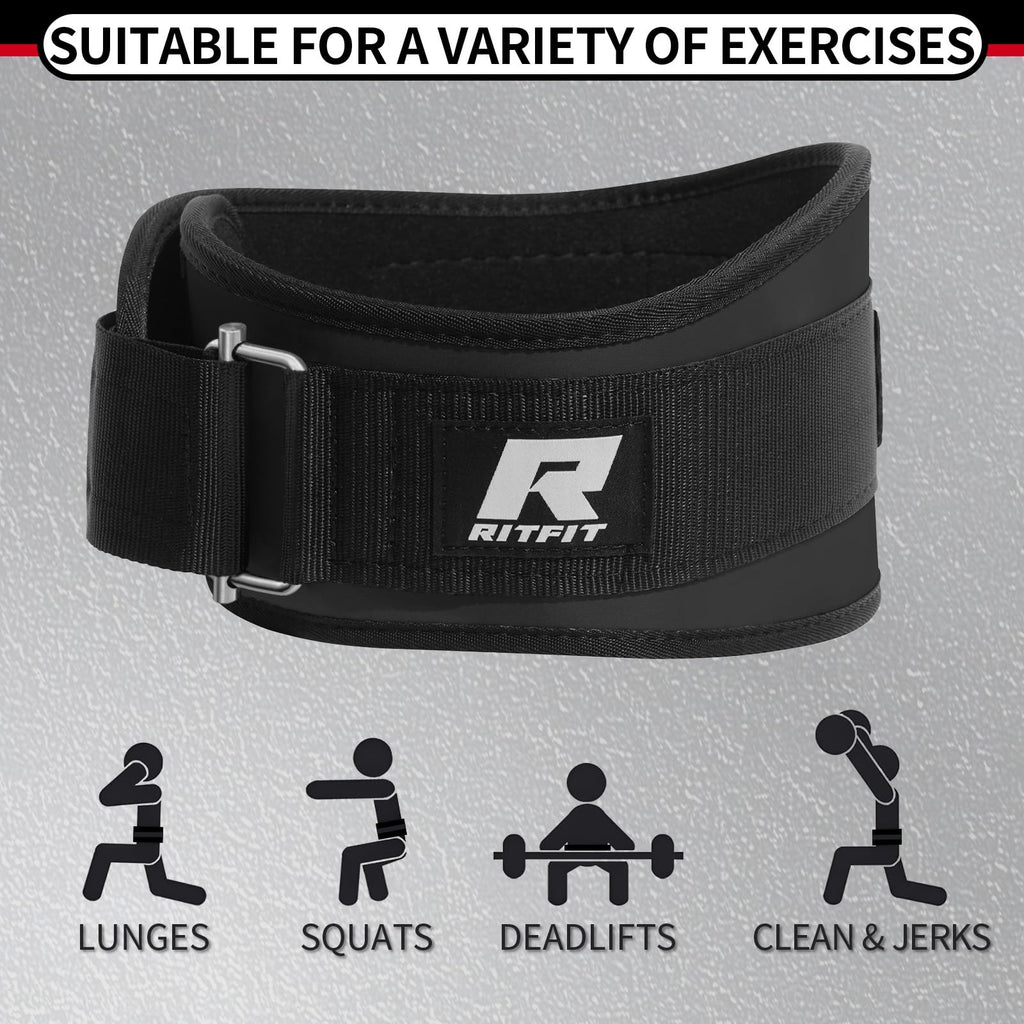 RitFit 6-Inch Weight Lifting Belt for Squats & Deadlifts