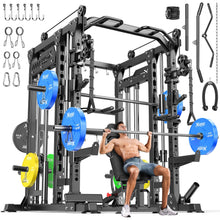 Multi-Function Smith Machine Power Cage with Cable Crossover