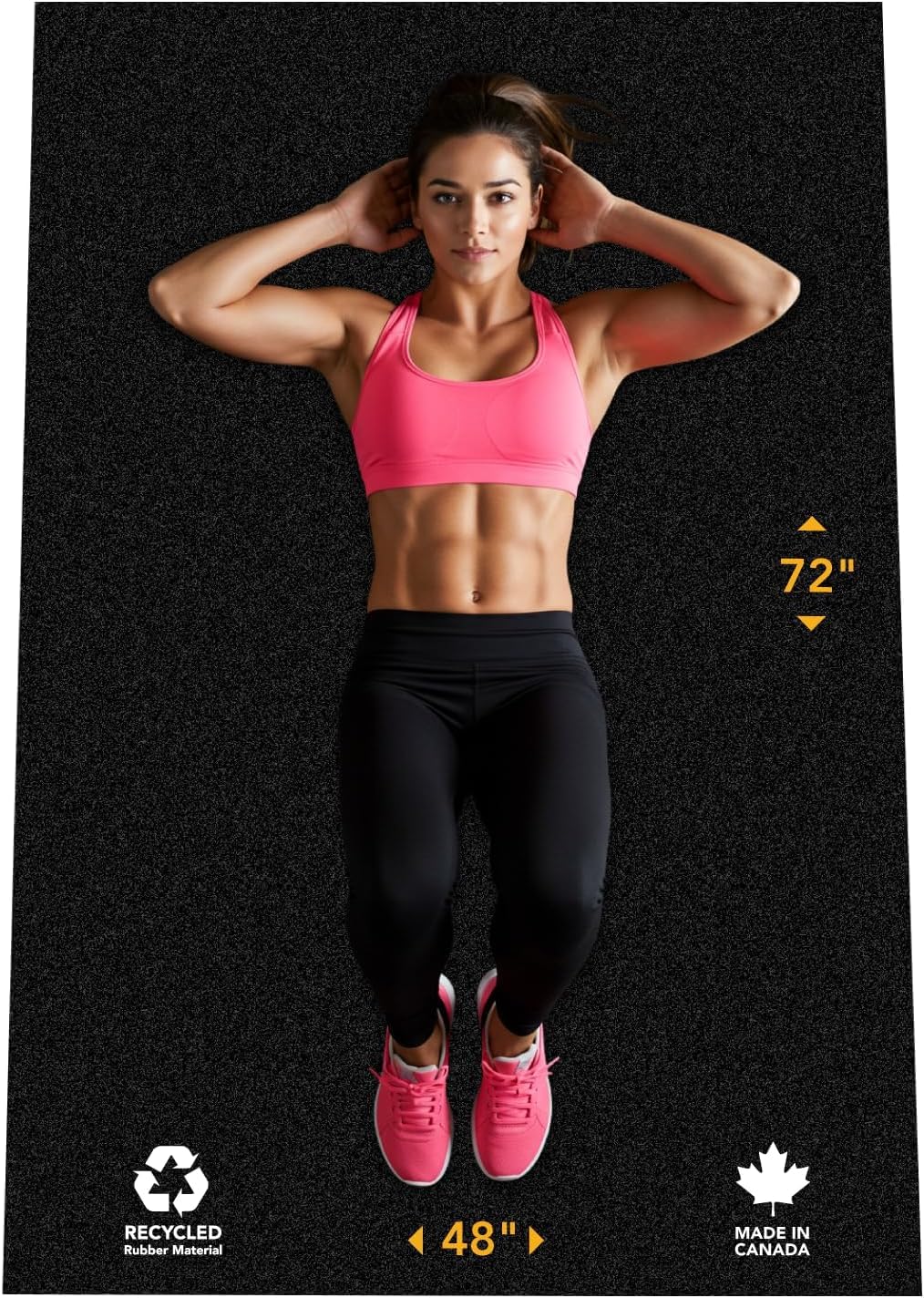 Rubber King Recycled Rubber Exercise Mat for Home Gym Floors