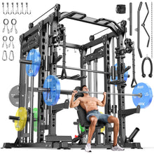 Multi-Function Smith Machine Power Cage with Cable Crossover