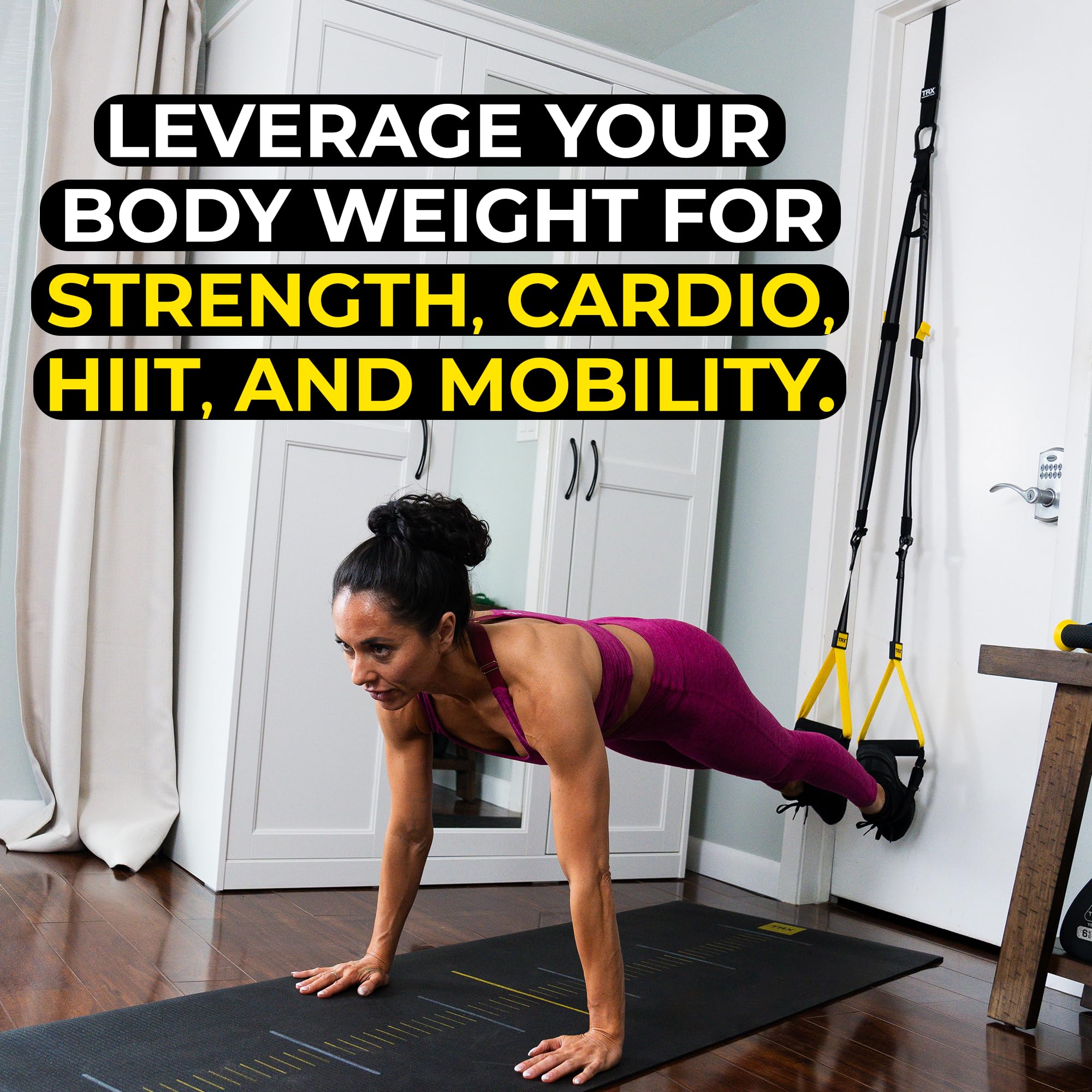 TRX All-In-One Home Gym System – Complete Suspension Training Kit for Strength Training, HIIT & Full-Body Workouts at Home or Outdoors, Includes Indoor & Outdoor Anchors
