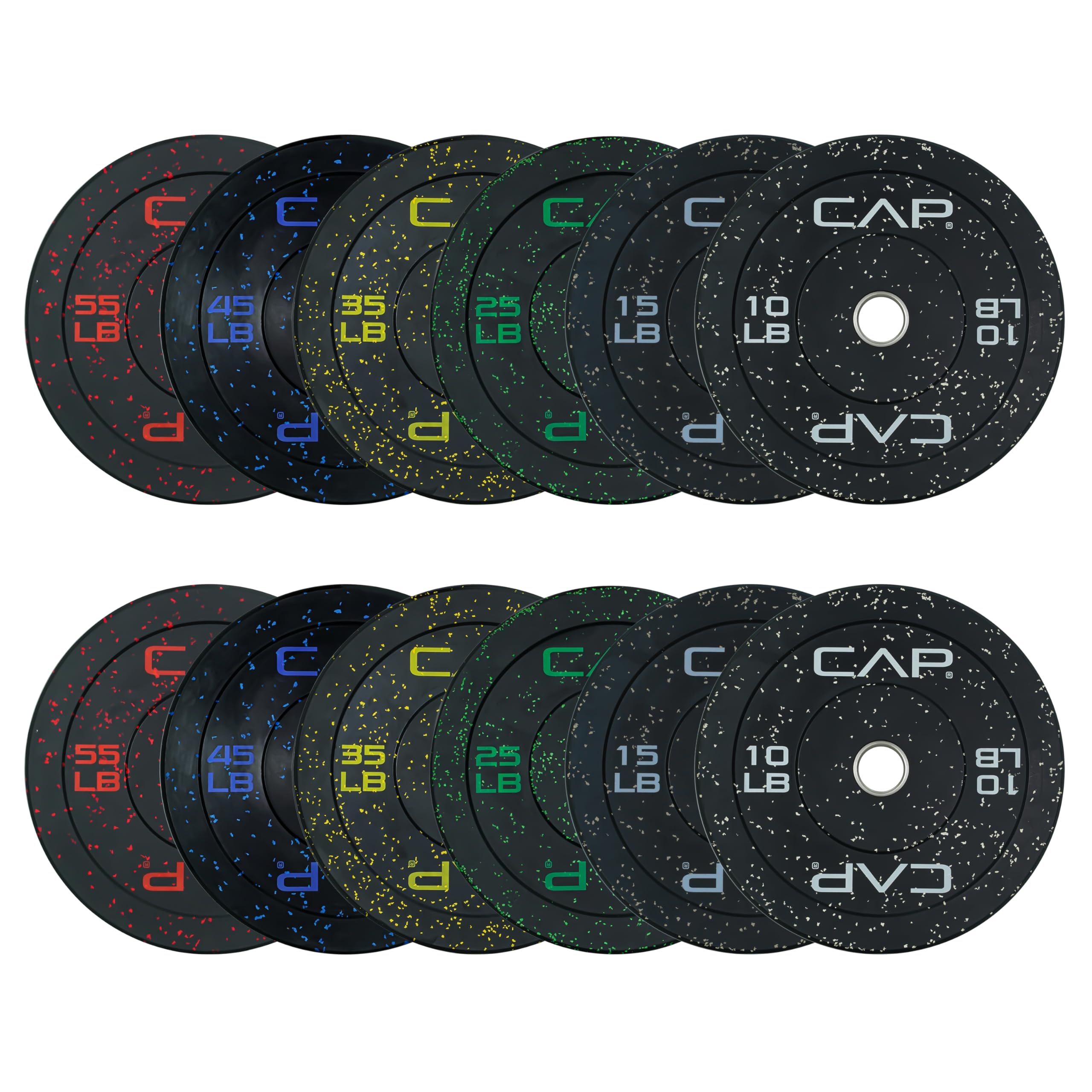 CAP Olympic Bumper Plate Weight Set 100–370 lb