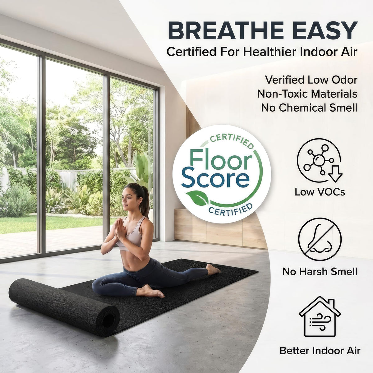 Rubber King Recycled Rubber Exercise Mat for Home Gym Floors