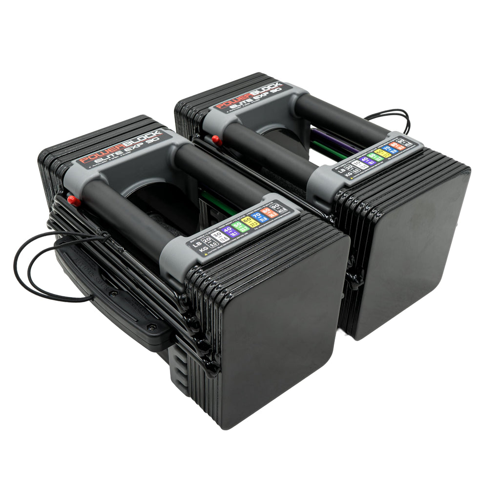 PowerBlock Elite EXP Adjustable Dumbbells, Sold in Pairs, Stage 1, 5-50 lb.