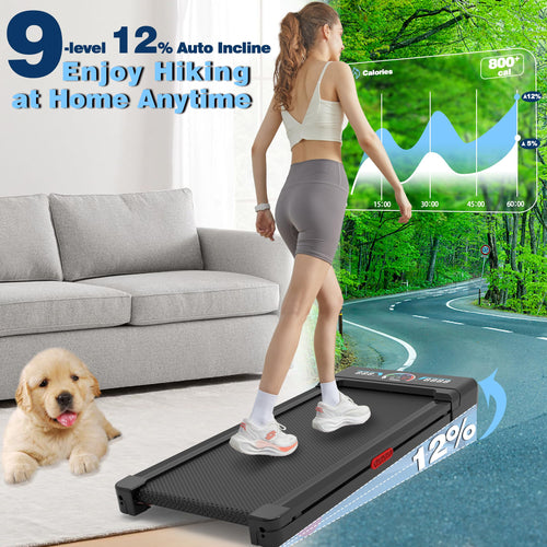 12% Auto-Incline Walking Pad Treadmill for Home Fitness