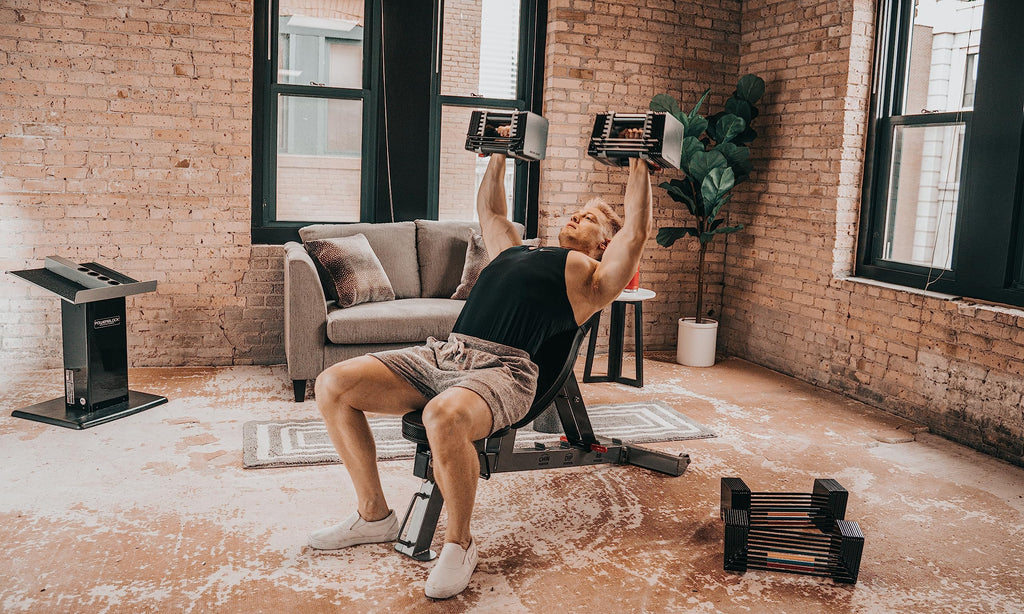 PowerBlock Elite USA 90 Pound Adjustable Dumbbells, Sold in Pairs, 5-90 lb.