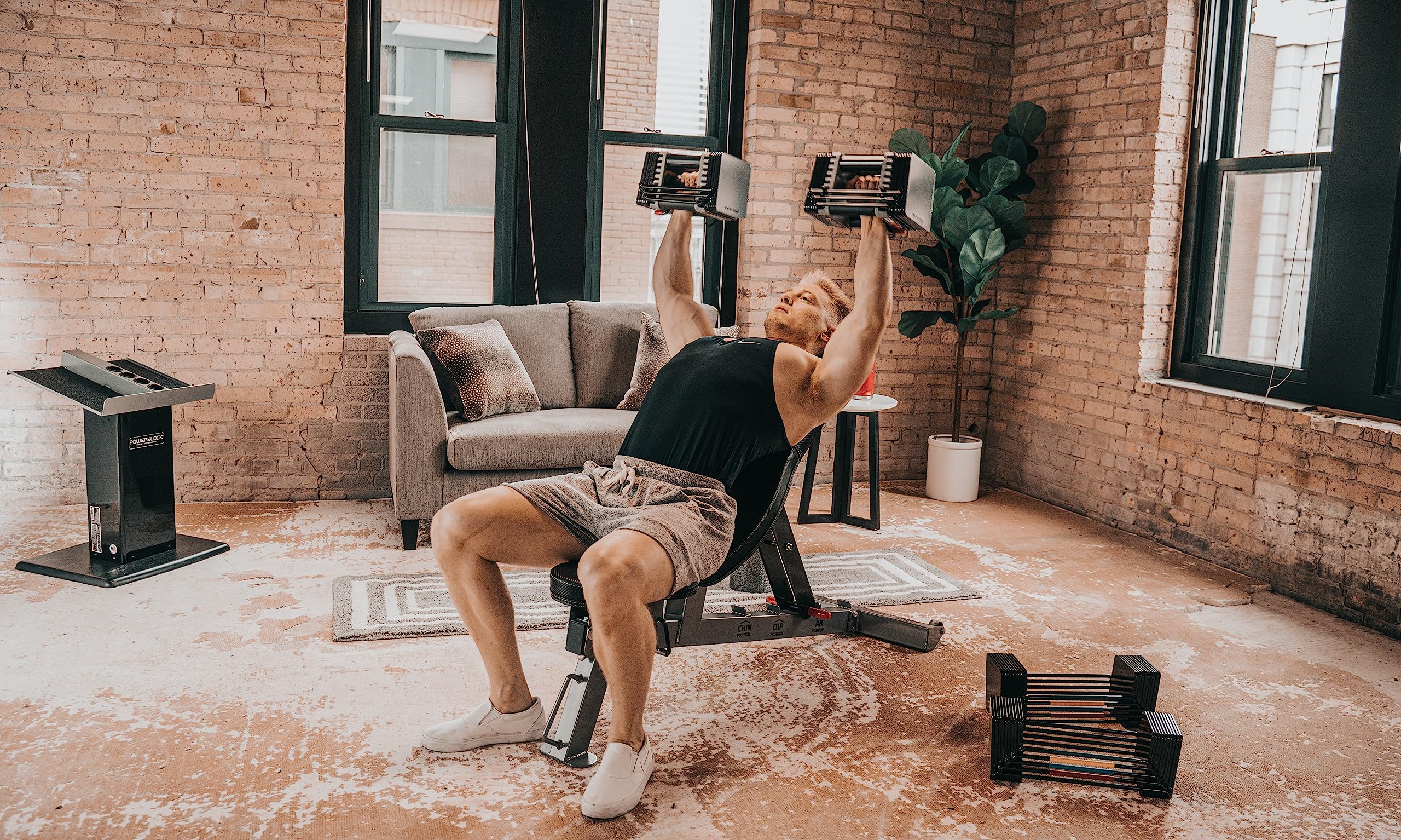 PowerBlock Elite USA 90 Pound Adjustable Dumbbells, Sold in Pairs, 5-90 lb.