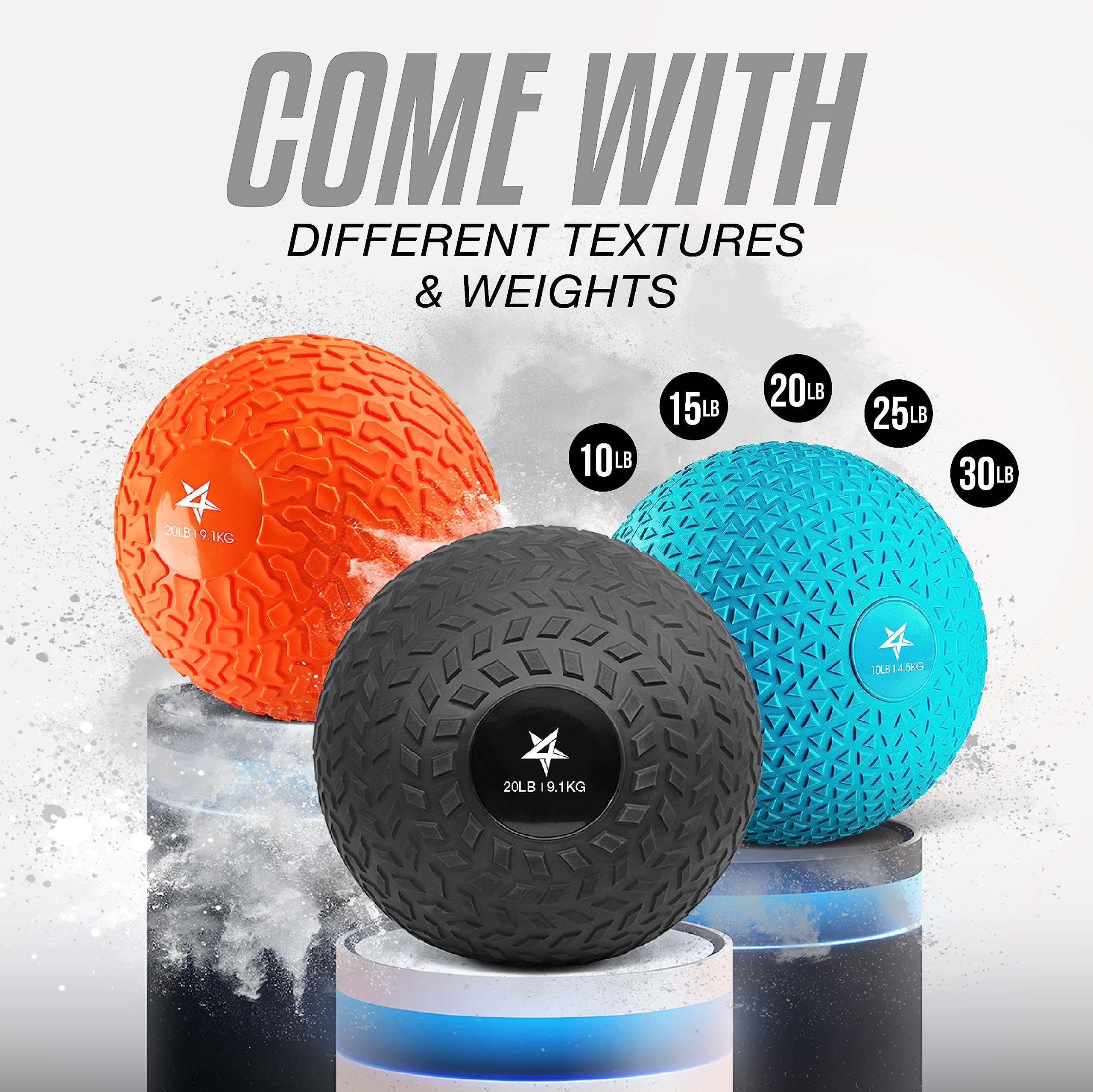 Yes4All Upgraded Fitness Slam Ball Triangle for Exercise, Strength, Power Workout, Multiple Weight Options Weighted Ball